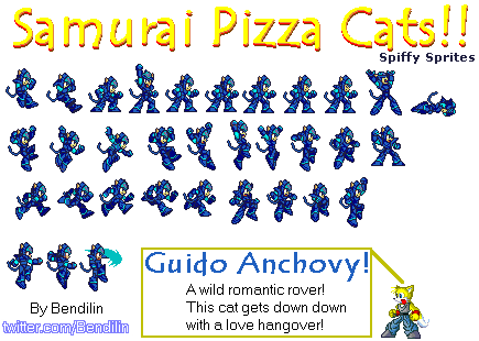 Samurai Pizza Cats. Guido Anchovy by Bendilin.